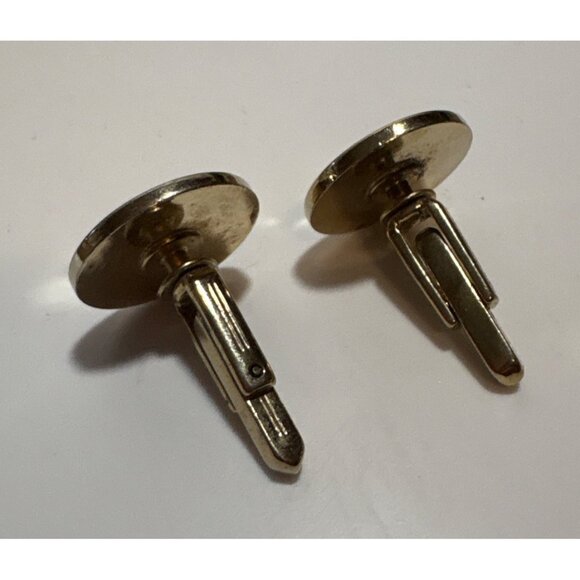 Vintage Cufflink & Tie Clip Set Gold Tone Swirl Design - Picture 5 of 8